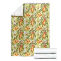 Vintage Hawaii Mango Blanket Yellow Green Hawaiian Palaka LT05 - Polynesian Pride