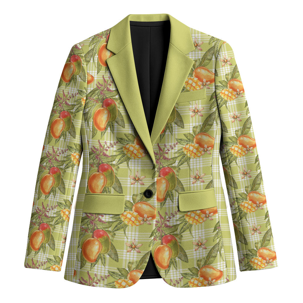 Vintage Hawaii Mango Blazer Yellow Green Hawaiian Palaka LT05 Unisex Green - Polynesian Pride