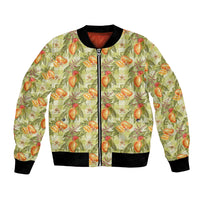 Vintage Hawaii Mango Bomber Jacket Yellow Green Hawaiian Palaka LT05 Unisex Green - Polynesian Pride