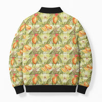 Vintage Hawaii Mango Bomber Puffer Jacket Yellow Green Hawaiian Palaka LT05 - Polynesian Pride