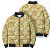 Vintage Hawaii Mango Bomber Puffer Jacket Yellow Green Hawaiian Palaka LT05 - Polynesian Pride