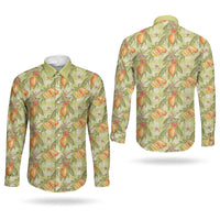 Vintage Hawaii Mango Couples Matching Summer Maxi Dress and Long Sleeve Button Shirt Yellow Green Hawaiian Palaka LT05 - Polynesian Pride