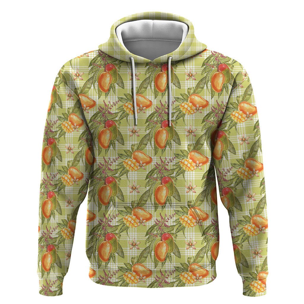 Vintage Hawaii Mango Hoodie Yellow Green Hawaiian Palaka LT05 Pullover Hoodie Green - Polynesian Pride