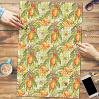 Vintage Hawaii Mango Puzzle Yellow Green Hawaiian Palaka LT05 Green - Polynesian Pride
