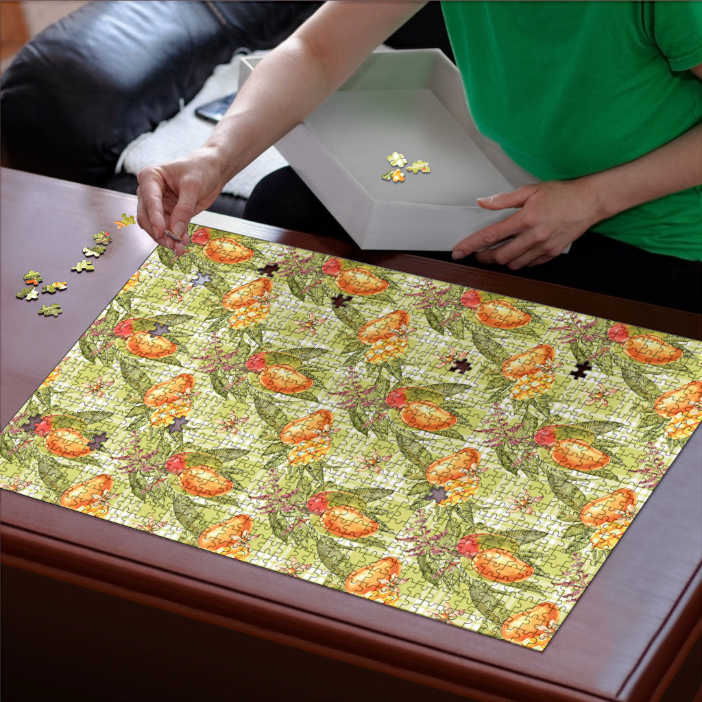 Vintage Hawaii Mango Puzzle Yellow Green Hawaiian Palaka LT05 - Polynesian Pride