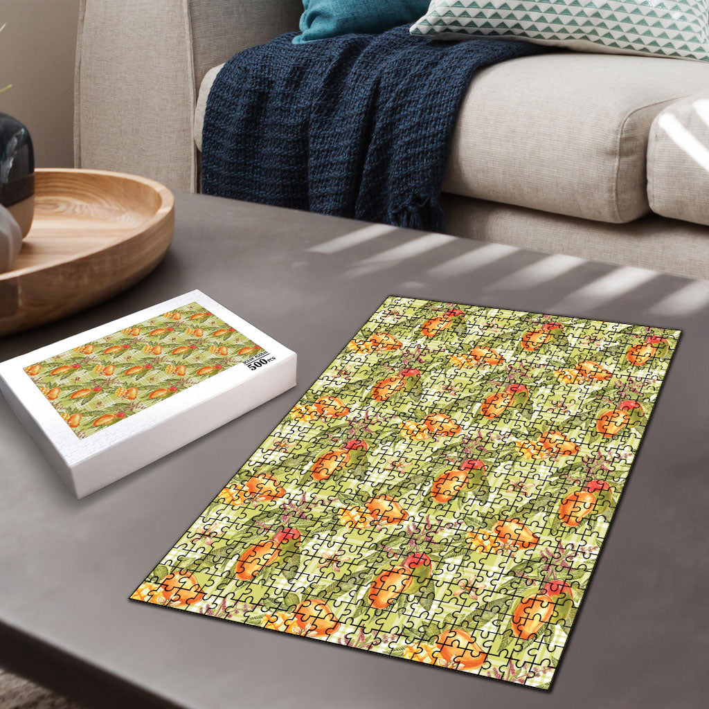 Vintage Hawaii Mango Puzzle Yellow Green Hawaiian Palaka LT05 - Polynesian Pride
