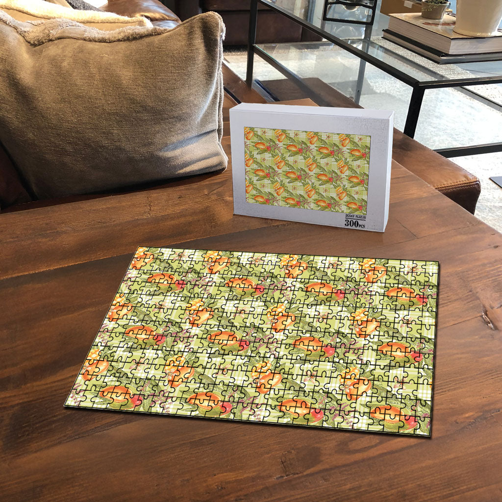 Vintage Hawaii Mango Puzzle Yellow Green Hawaiian Palaka LT05 - Polynesian Pride