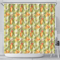 Vintage Hawaii Mango Shower Curtain Yellow Green Hawaiian Palaka LT05 - Polynesian Pride