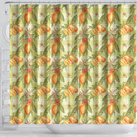 Vintage Hawaii Mango Shower Curtain Yellow Green Hawaiian Palaka LT05 - Polynesian Pride