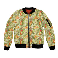 Vintage Hawaii Mango Sleeve Zip Bomber Jacket Yellow Green Hawaiian Palaka LT05 Unisex Green - Polynesian Pride