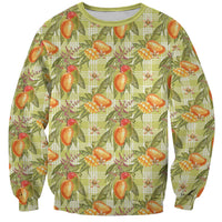 Vintage Hawaii Mango Sweatshirt Yellow Green Hawaiian Palaka LT05 Unisex Green - Polynesian Pride