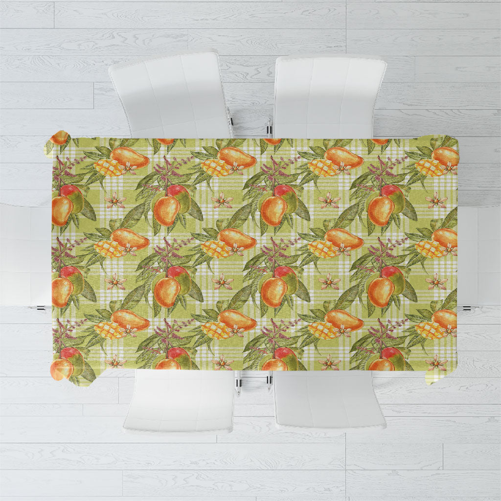 Vintage Hawaii Mango Tablecloth Yellow Green Hawaiian Palaka LT05 Green - Polynesian Pride