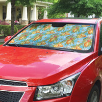 Vintage Hawaii Mango Auto Sun Shade Blue Hawaiian Palaka LT05 - Polynesian Pride
