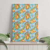 Vintage Hawaii Mango Canvas Wall Art Blue Hawaiian Palaka LT05 - Polynesian Pride