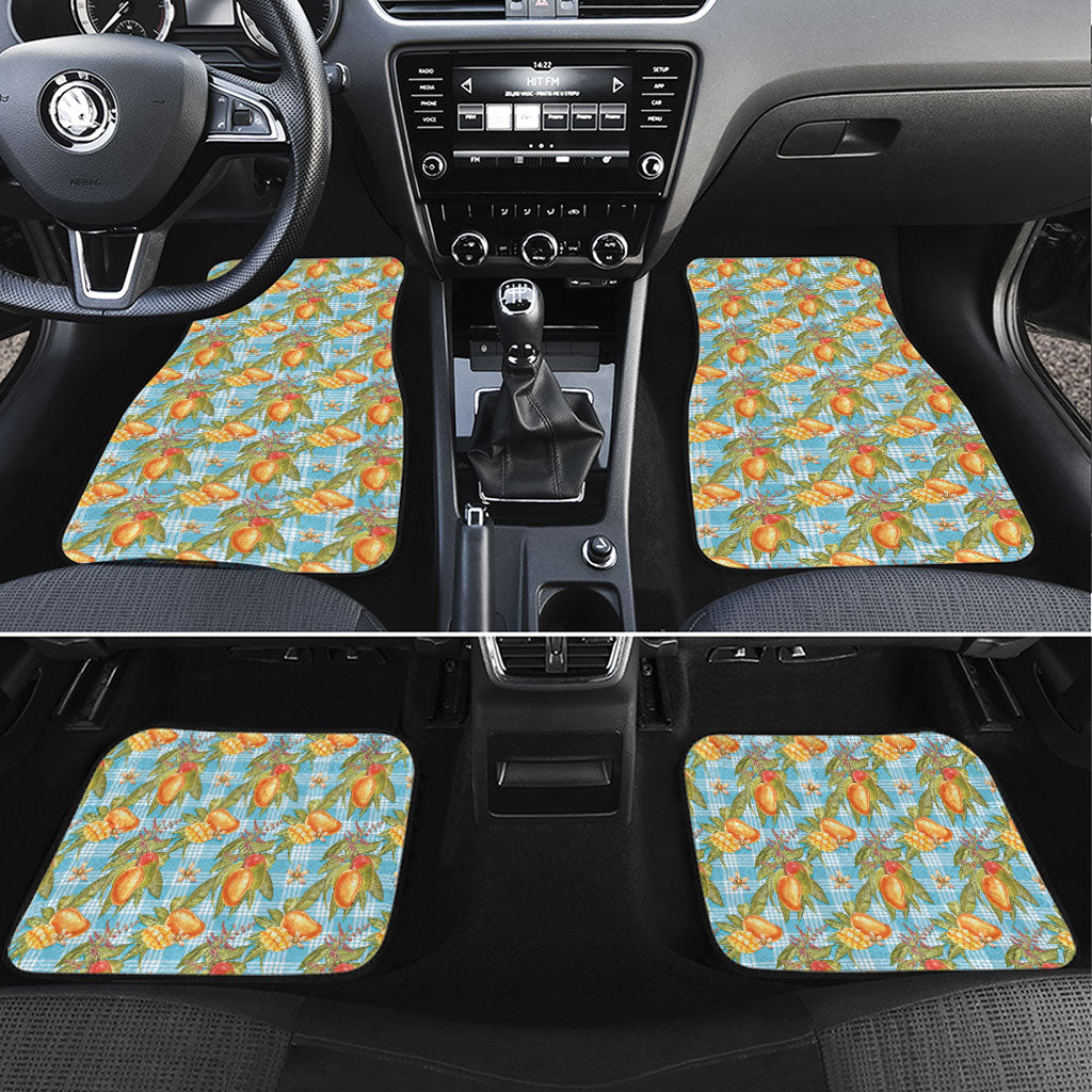 Vintage Hawaii Mango Car Mats Blue Hawaiian Palaka LT05 Set 4pcs Blue - Polynesian Pride