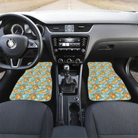 Vintage Hawaii Mango Car Mats Blue Hawaiian Palaka LT05 Set 2pcs - Front Blue - Polynesian Pride