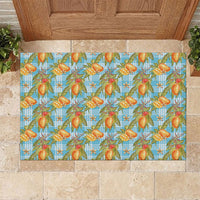 Vintage Hawaii Mango Rubber Doormat Blue Hawaiian Palaka LT05 Blue - Polynesian Pride