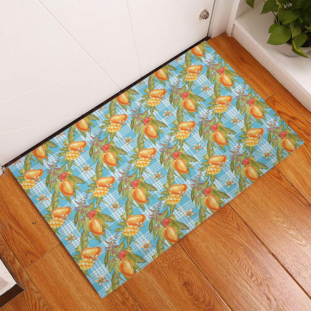 Vintage Hawaii Mango Rubber Doormat Blue Hawaiian Palaka LT05 - Polynesian Pride