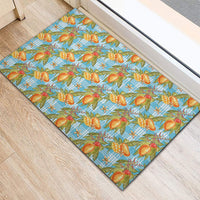 Vintage Hawaii Mango Rubber Doormat Blue Hawaiian Palaka LT05 - Polynesian Pride