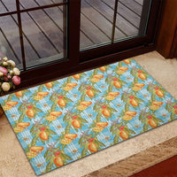 Vintage Hawaii Mango Rubber Doormat Blue Hawaiian Palaka LT05 - Polynesian Pride