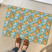Vintage Hawaii Mango Rubber Doormat Blue Hawaiian Palaka LT05 - Polynesian Pride