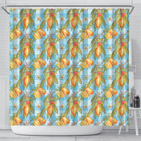Vintage Hawaii Mango Shower Curtain Blue Hawaiian Palaka LT05 - Polynesian Pride
