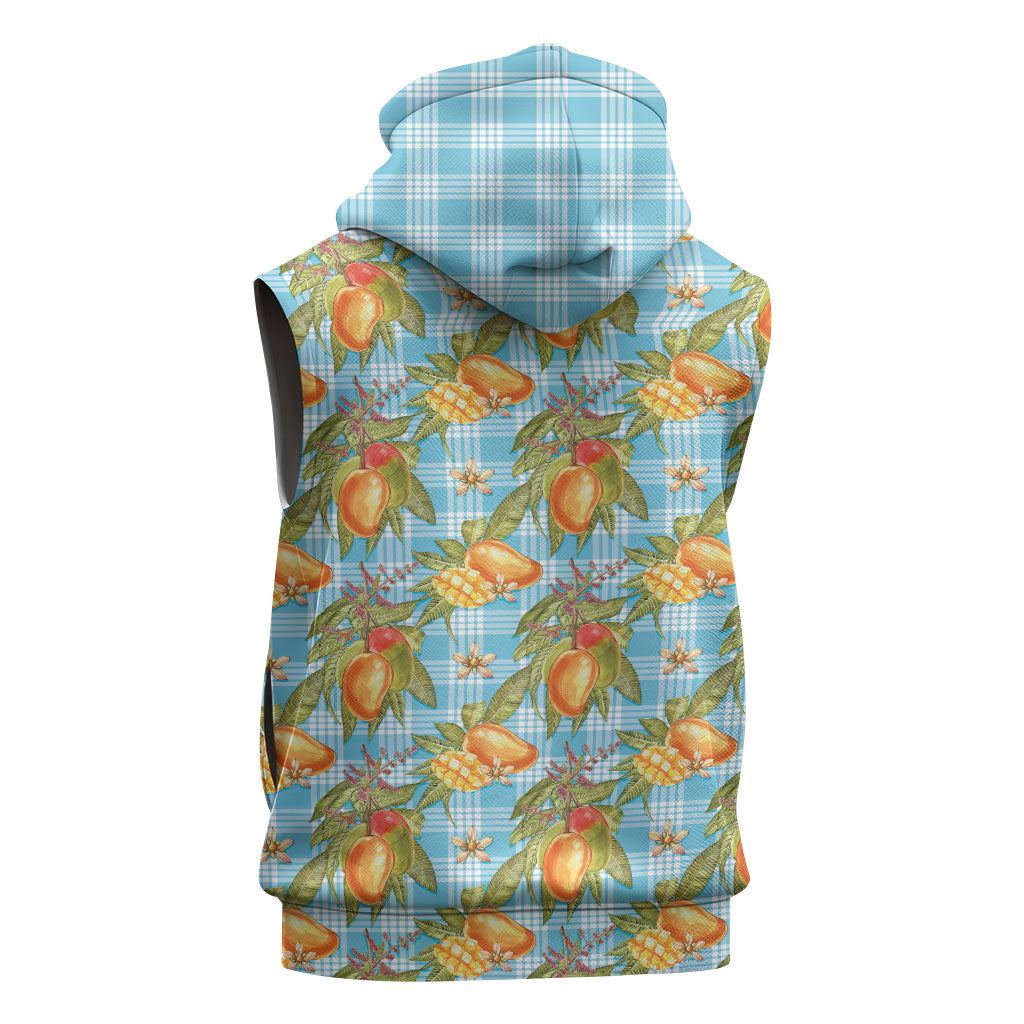 Vintage Hawaii Mango Sleeveless Hoodie Blue Hawaiian Palaka LT05 - Polynesian Pride
