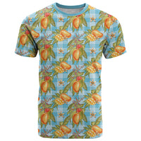 Vintage Hawaii Mango T Shirt Blue Hawaiian Palaka LT05 Blue - Polynesian Pride