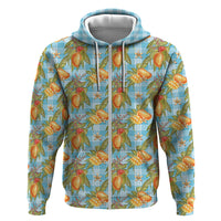 Vintage Hawaii Mango Zip Hoodie Blue Hawaiian Palaka LT05 Zip Hoodie Blue - Polynesian Pride