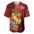 Personalized Tonga Baseball Jersey Coat Of Arms Tongatapu With Ngatu Pattern LT05 Red - Polynesian Pride