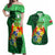 Personalized Tonga Couples Matching Off Shoulder Maxi Dress and Hawaiian Shirt Coat Of Arms Haapai With Ngatu Pattern LT05 Green - Polynesian Pride