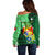 Personalized Tonga Off Shoulder Sweater Coat Of Arms Haapai With Ngatu Pattern LT05 - Polynesian Pride