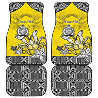 Happy Niue Constitution Day Car Mats Niuean Crab Hiapo Pattern Yellow Version LT05 - Polynesian Pride