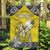 Happy Niue Constitution Day Garden Flag Niuean Crab Hiapo Pattern Yellow Version