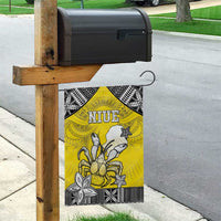 Happy Niue Constitution Day Garden Flag Niuean Crab Hiapo Pattern Yellow Version LT05 - Polynesian Pride