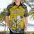 Personalised Happy Niue Constitution Day Hawaiian Shirt Niuean Crab Hiapo Pattern Yellow Version