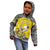 Personalised Happy Niue Constitution Day Kid Hoodie Niuean Crab Hiapo Pattern Yellow Version