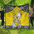 Happy Niue Constitution Day Quilt Niuean Crab Hiapo Pattern Yellow Version