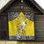 Happy Niue Constitution Day Quilt Niuean Crab Hiapo Pattern Yellow Version