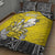 Happy Niue Constitution Day Quilt Bed Set Niuean Crab Hiapo Pattern Yellow Version