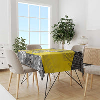 Happy Niue Constitution Day Tablecloth Niuean Crab Hiapo Pattern Yellow Version LT05 - Polynesian Pride