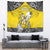 Happy Niue Constitution Day Tapestry Niuean Crab Hiapo Pattern Yellow Version