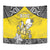 Happy Niue Constitution Day Tapestry Niuean Crab Hiapo Pattern Yellow Version