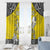 Happy Niue Constitution Day Window Curtain Niuean Crab Hiapo Pattern Yellow Version