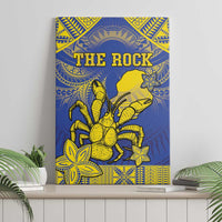 Niue The Rock Canvas Wall Art Niuean Crab Hiapo Pattern Blue Version LT05 - Polynesian Pride