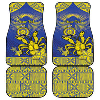 Niue The Rock Car Mats Niuean Crab Hiapo Pattern Blue Version LT05 - Polynesian Pride