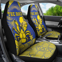Niue The Rock Car Seat Cover Niuean Crab Hiapo Pattern Blue Version LT05 - Polynesian Pride