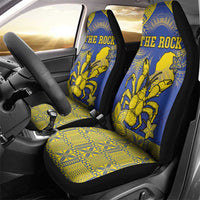 Niue The Rock Car Seat Cover Niuean Crab Hiapo Pattern Blue Version LT05 - Polynesian Pride