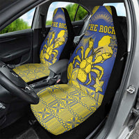 Niue The Rock Car Seat Cover Niuean Crab Hiapo Pattern Blue Version LT05 - Polynesian Pride