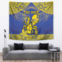 Niue The Rock Tapestry Niuean Crab Hiapo Pattern Blue Version LT05 Blue - Polynesian Pride